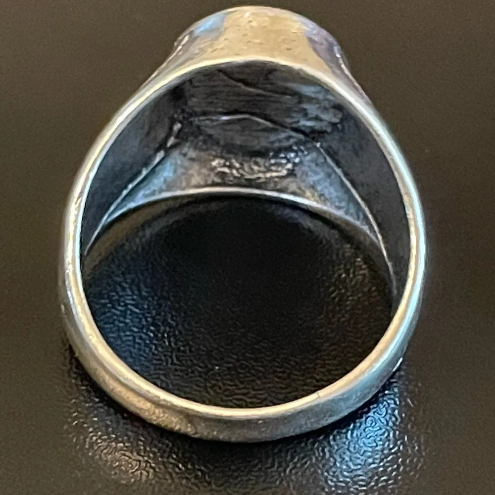 Oval black obsidian stone S925 silver ring size 9.75 - Image 4