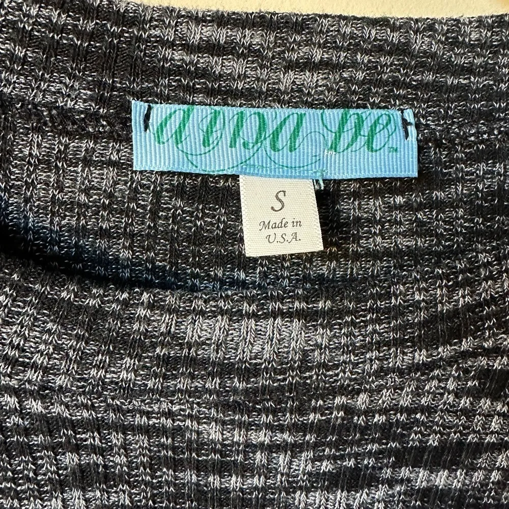 Dina Be Black and Gray Long Sleeve Sweater Dress Sz S stretchy lightweight - Image 2