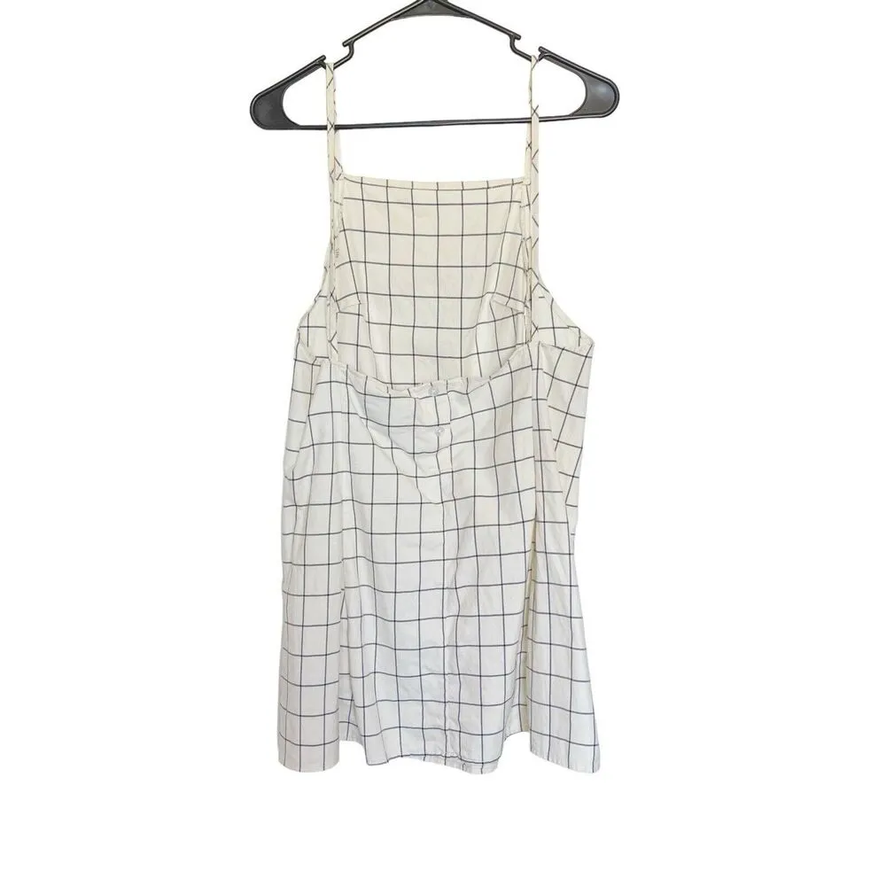 Urban Renewal Dress Women’s Small Cream Plaid Shift Preppy Minimalist Clean Girl - Image 2