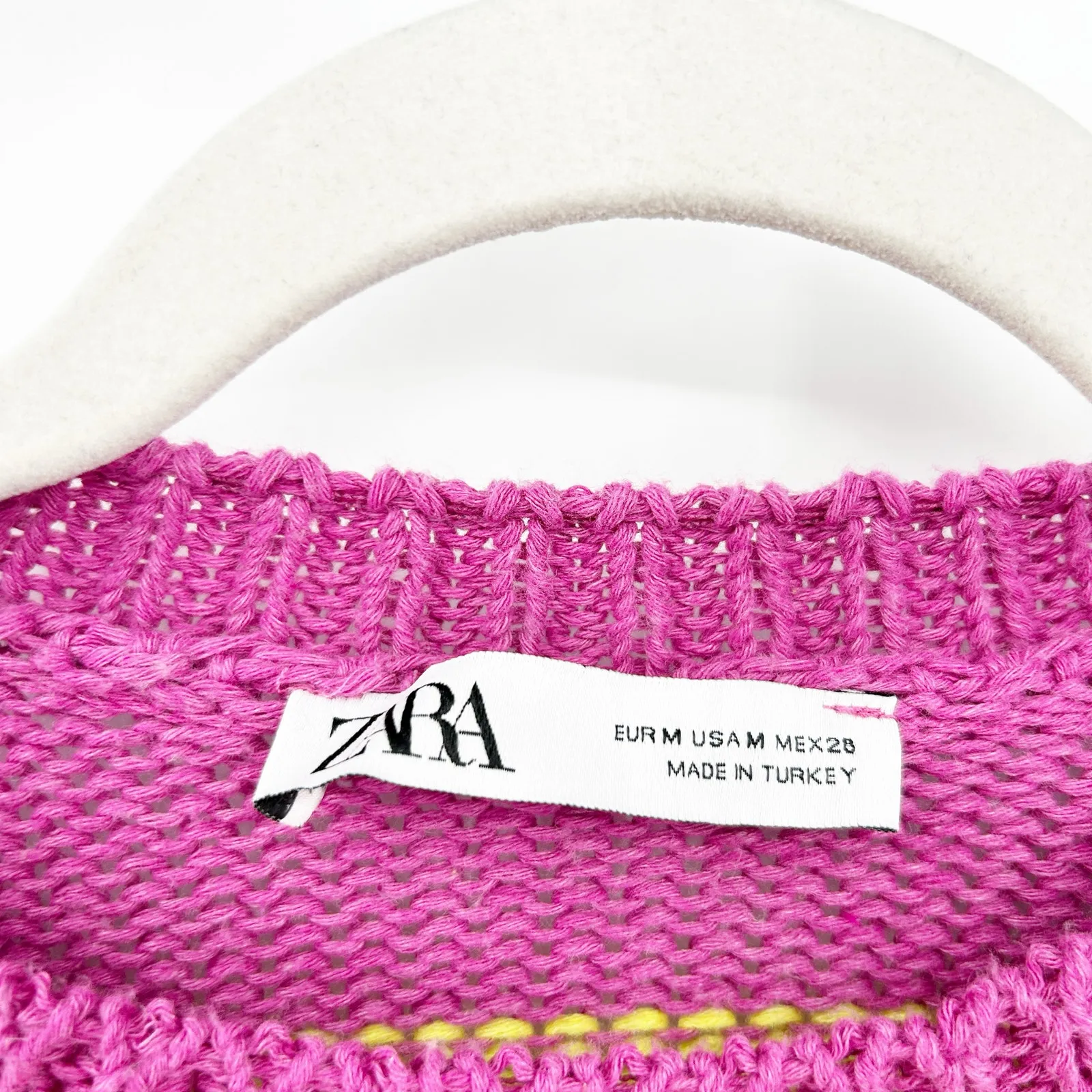 Zara Womens Bloggers Fav Fall Knit Striped Oversized Cropped‎ Sweater Size M - Image 5