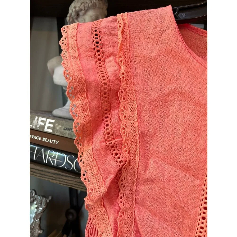 MISA Los Angeles Nilu Top & Banu Skirt Coral Womens Size XS - Image 5