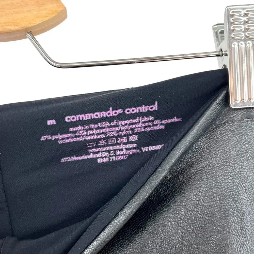 Commando Control‎ Faux Stretch-Leather Leggings In Black Size Medium - Image 10