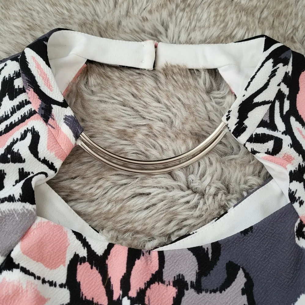 Bisou Bisou Michele Bohbot Floral Choker Dress Size 2 - Image 3