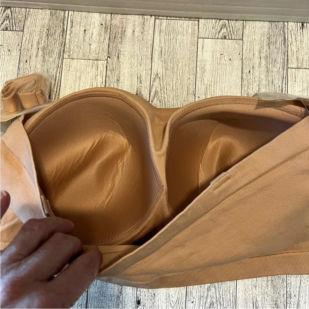 Truekind Wireless Convertible Strapless Bandeau BraPlus Size 3XL Tan - Image 4
