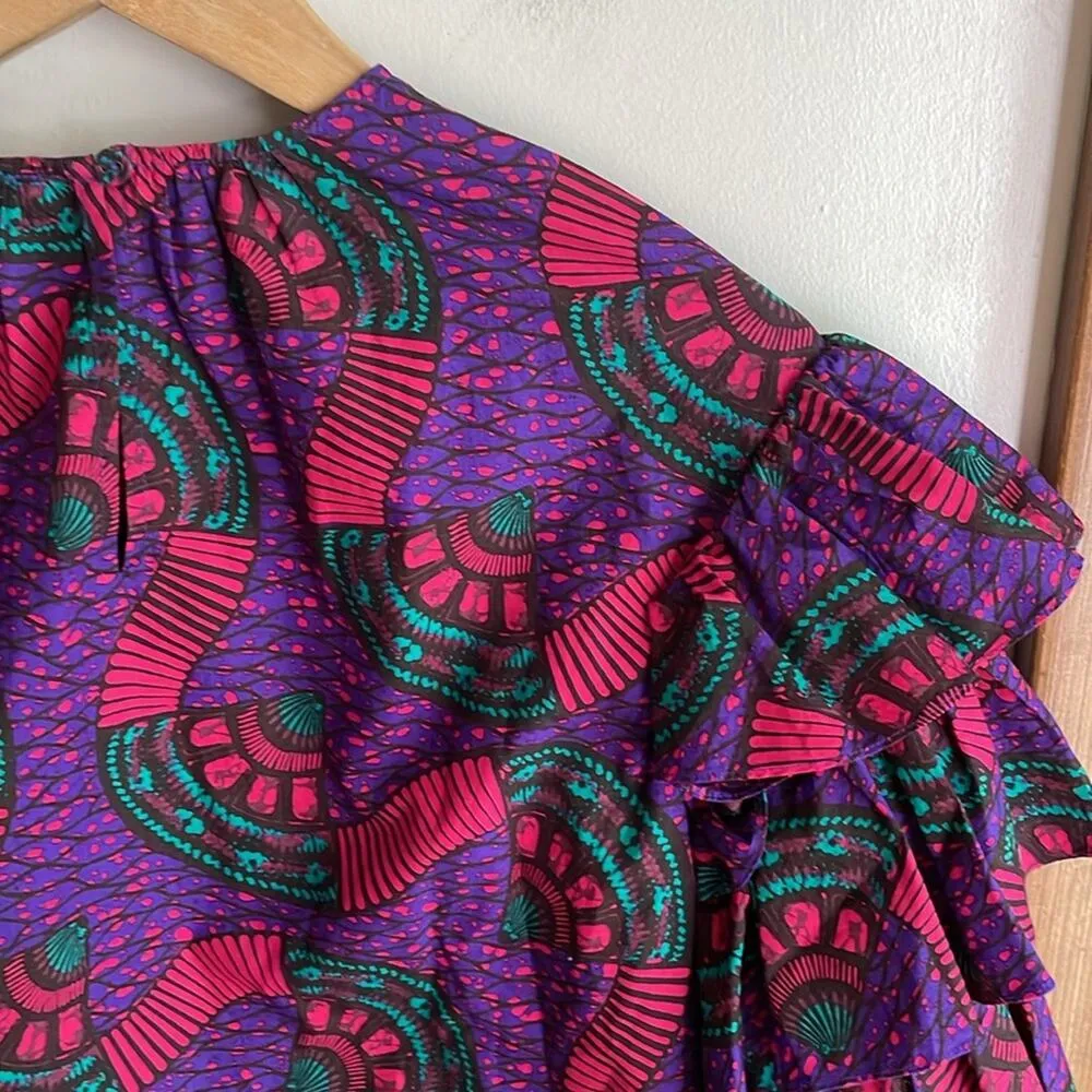 Ulla Johnson Tulia Printed Cotton Top In Purple - Image 12