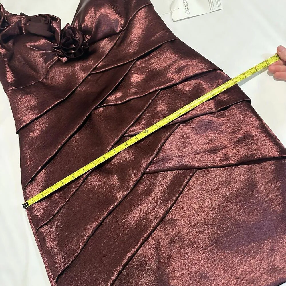 XScape by Joanna Chen Merlot Maroon Shade Short Cocktail Party Dress Sz 14 NWT - Image 8