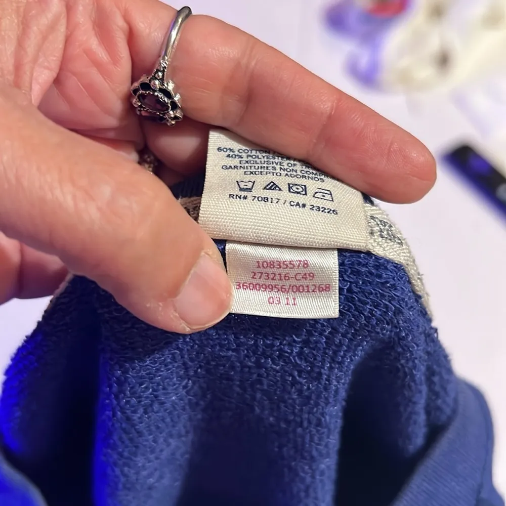 Pink Y2K sweatshirt 3d patched letters women’s size S Blue - Image 11