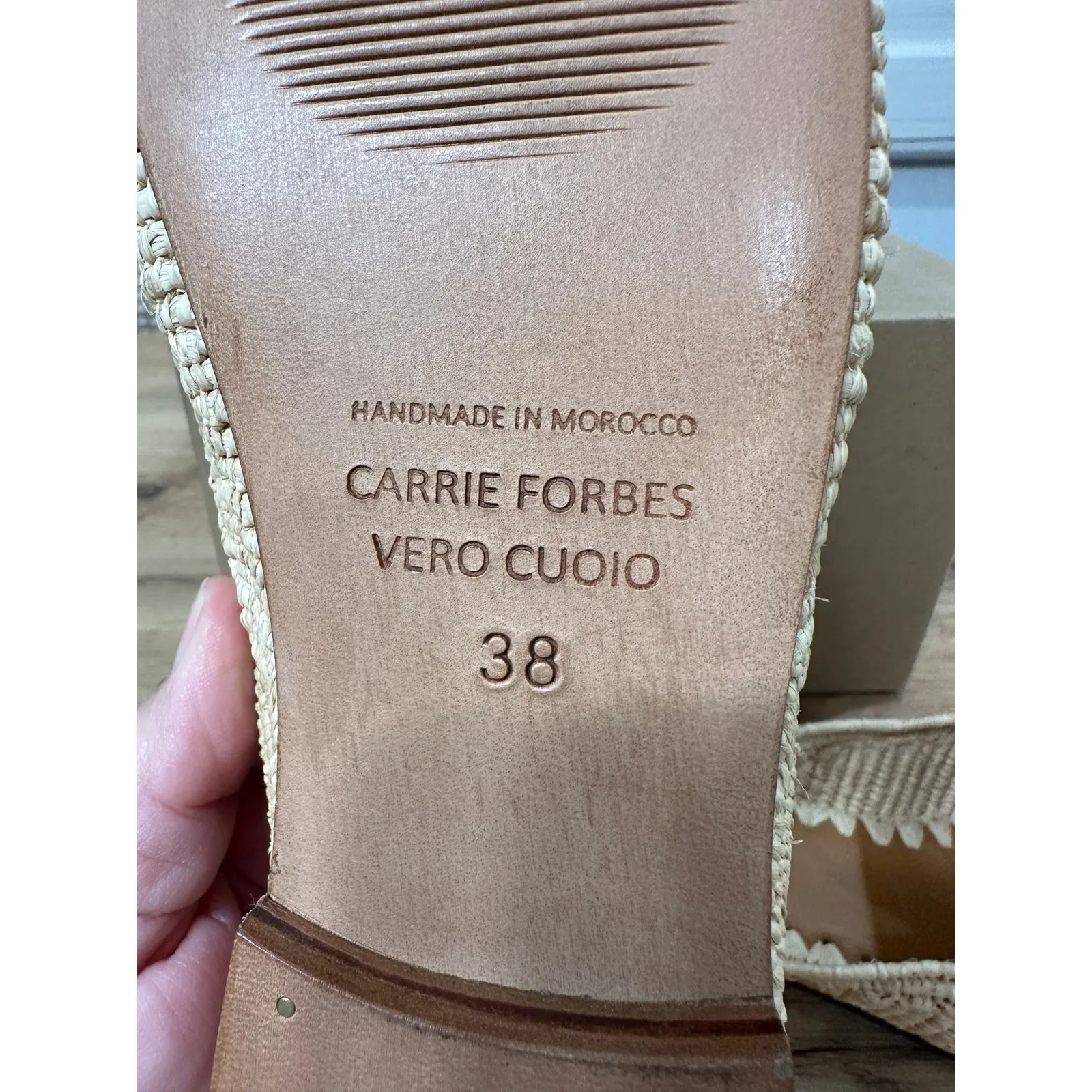 Carrie Forbes Tapa Woven Raffia Loafer Mules Natural Woven Raffia Size 8 US NWOT Tan - Image 15