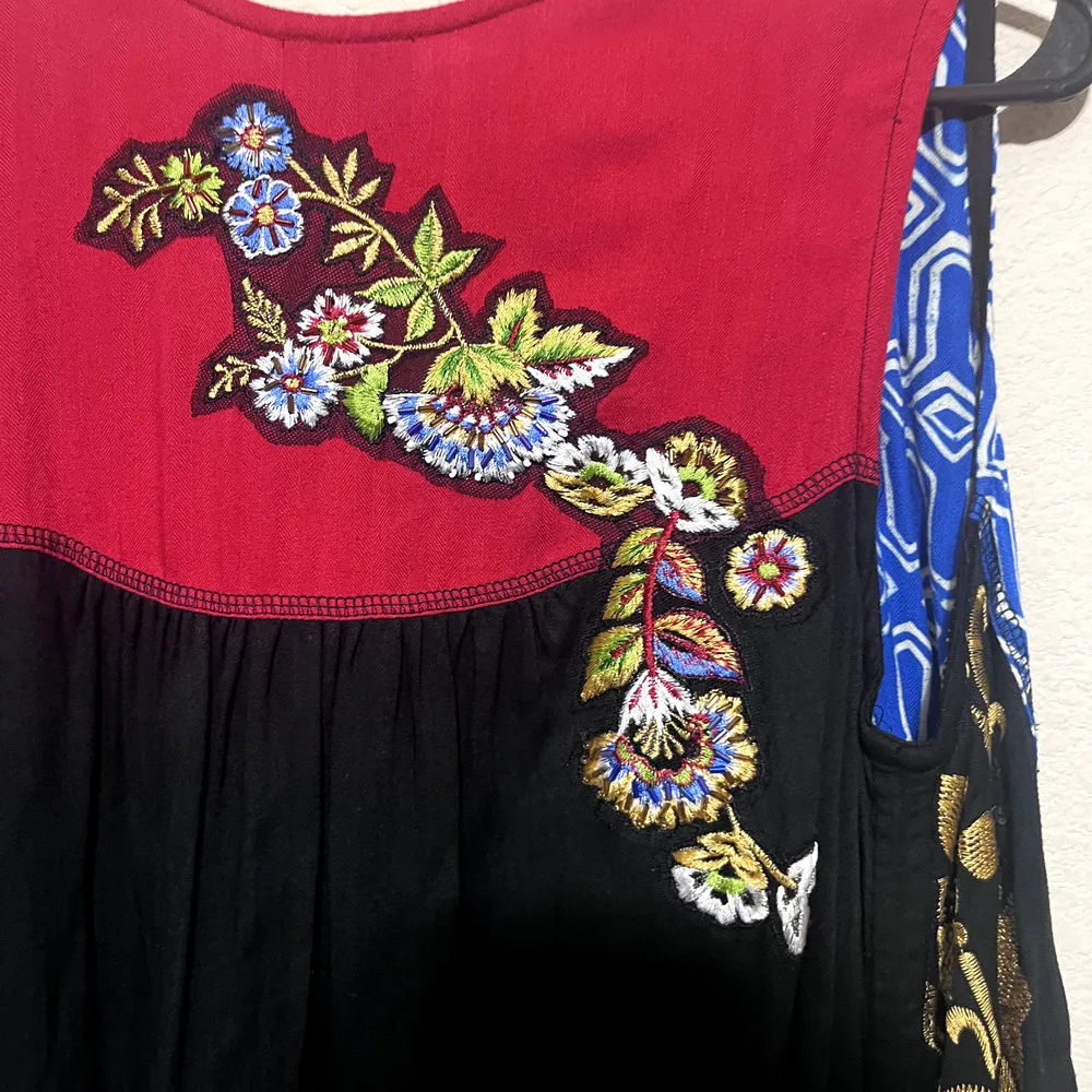 Usindo Vest sz S Beaded Embroidered Flowers Patchwork colorful Boho Art to wear Purple - Image 8