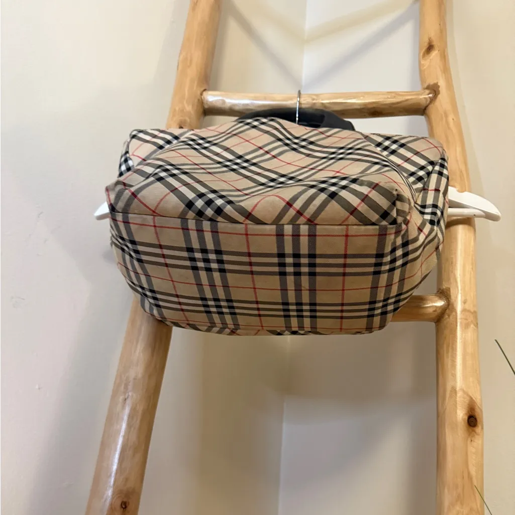 BURBERRY Nova Check Hand Bag Nylon Beige Auth 01110-05 ADT - Image 7