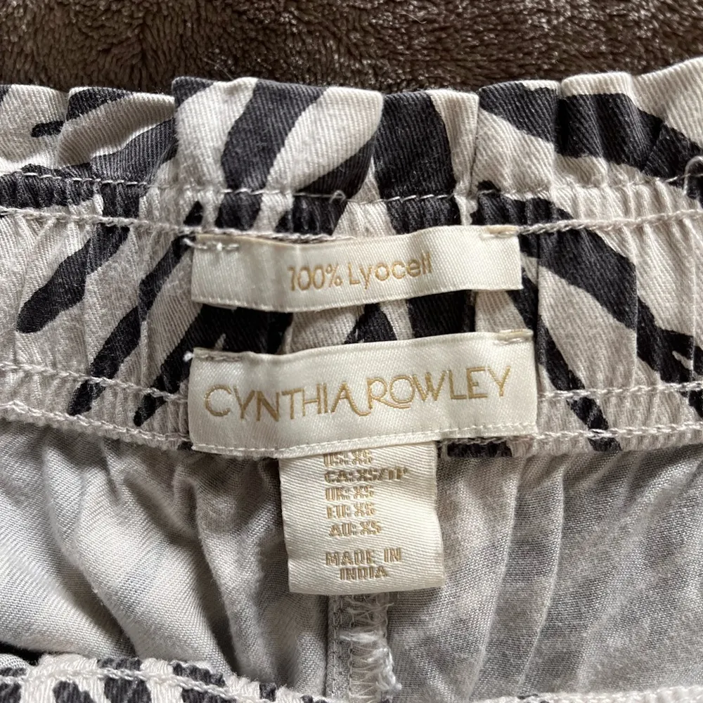 CYNTHIA ROWLEY Vintage Look Paper Bag Style Zebra Print Women’s Shorts Sz XS NWT - Image 5