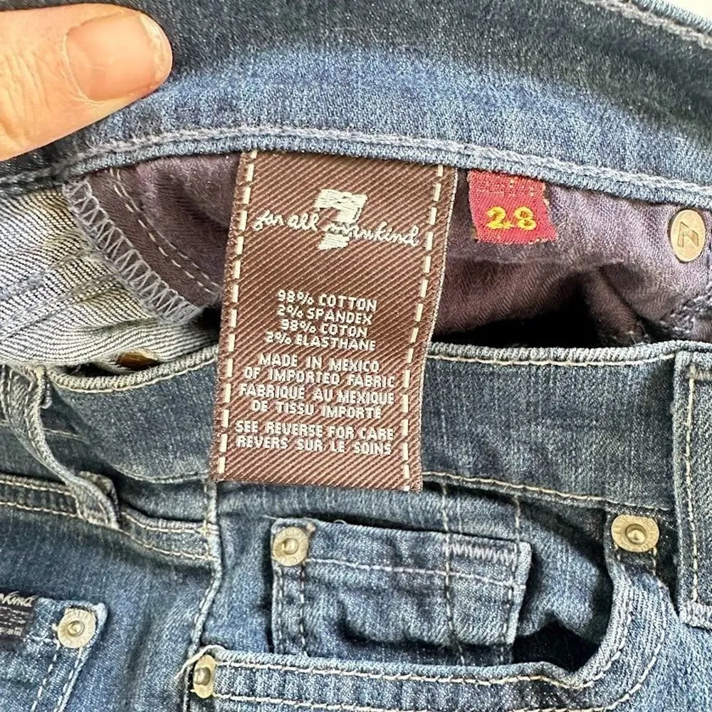 7 For All Mankind Jeans Womens 28 Low Rise Dark Wash Denim Stretch Roxanne 28x31 - Image 6