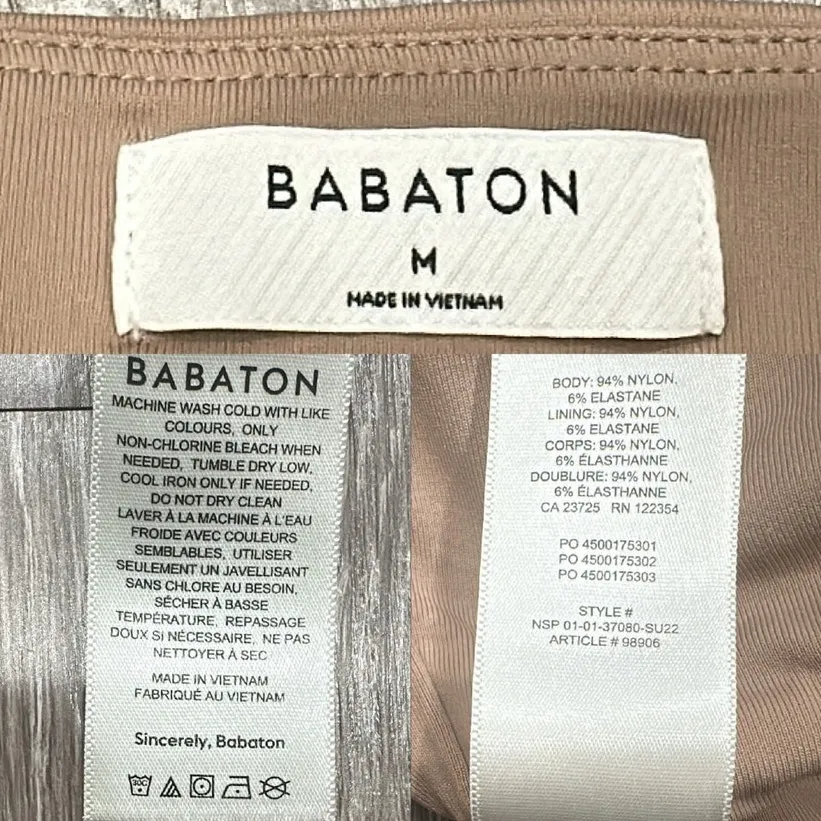 Aritzia Babaton Contour Square Neck Bodysuit Tan Short Sleeve Basic Layer Medium - Image 10