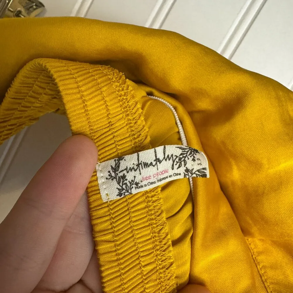 Free People  Intimately Yellow Satin Bandeau Top D16 - Image 5