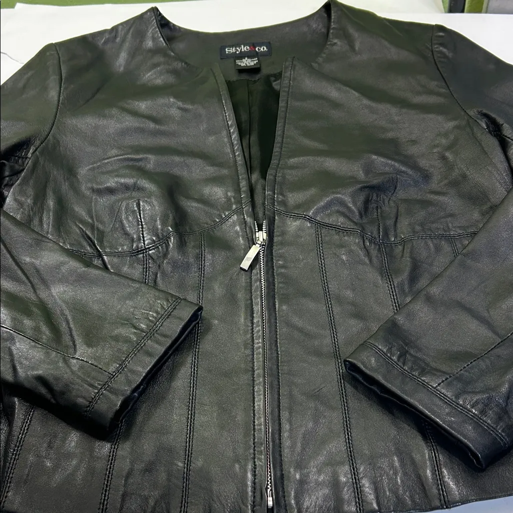 Style & Co. Black Leather Jacket - Image 12