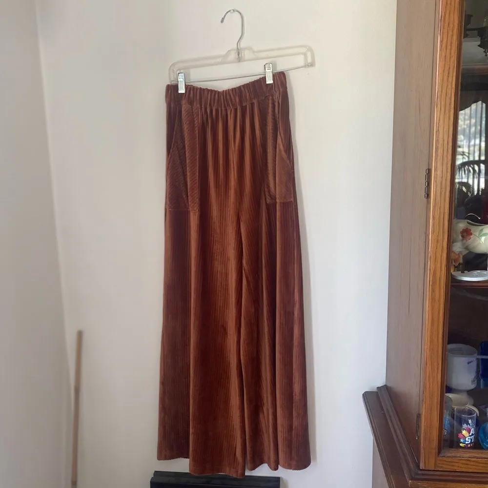 Doe & Rae copper corduroy drawstring pants with pockets - Image 2