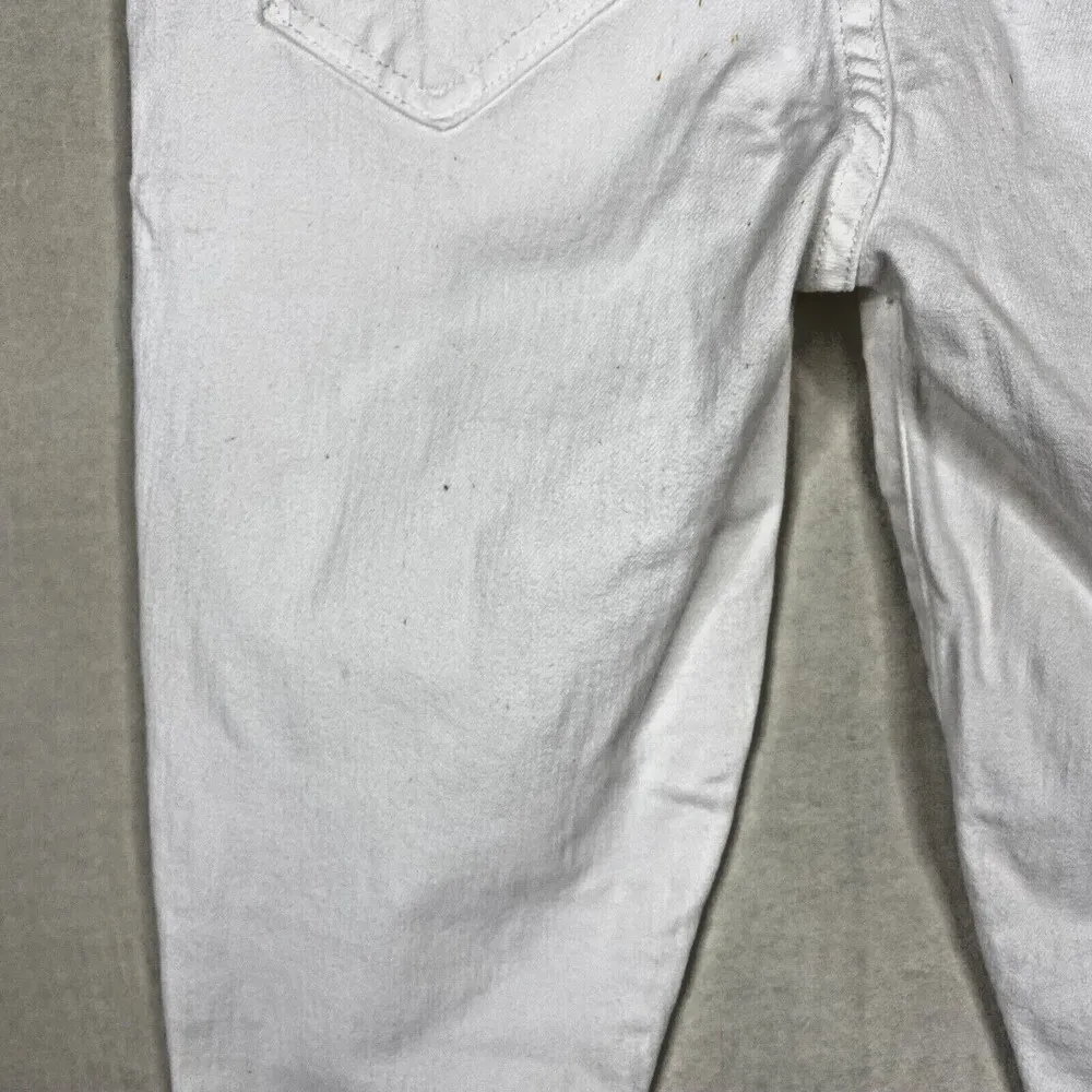 Mother Denim Fairest Of Them All White Denim High Waisted Looker Ankle Fray - Image 7