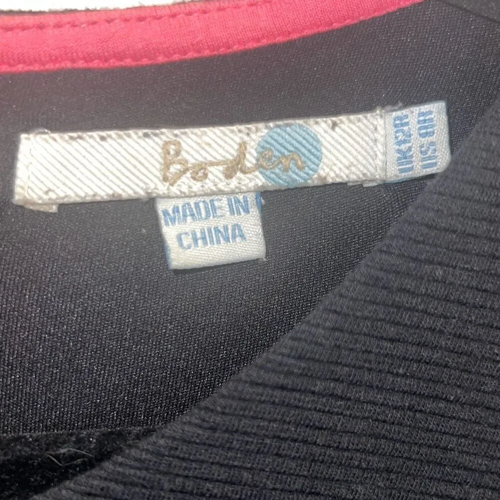 ✨BODEN Maggie Ottoman Day Sz 8R Dress Black Ribbed Fit & Flare WH975✨ - Image 6