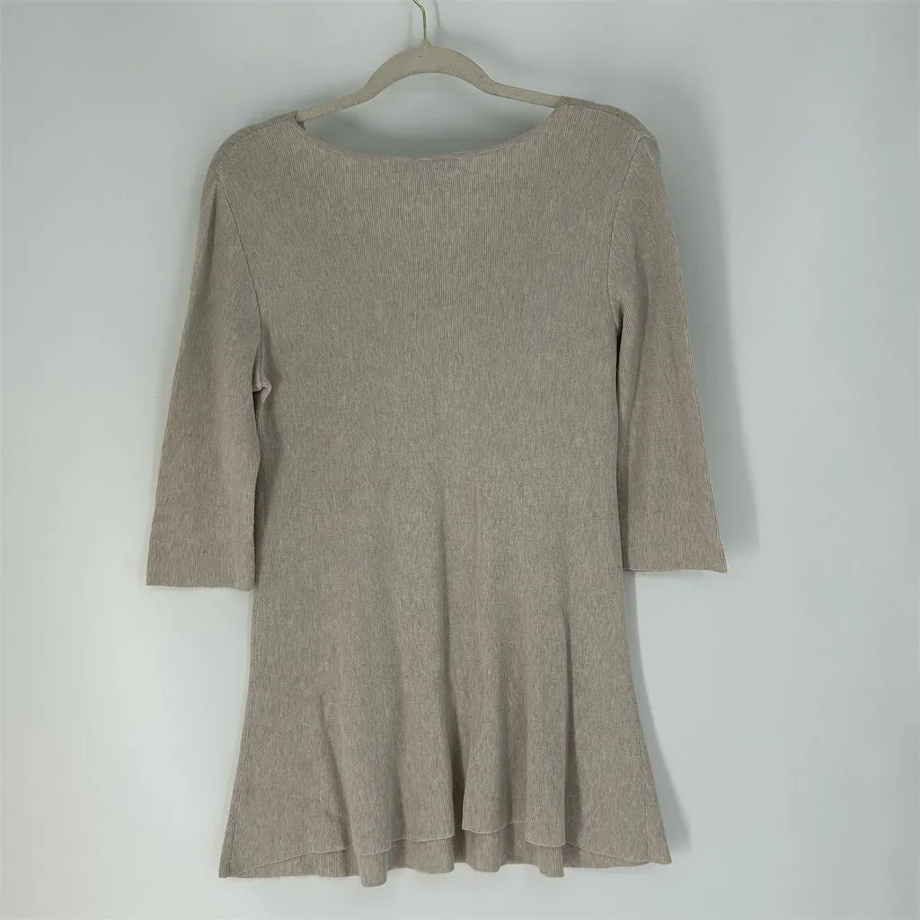 Peruvian Connection Oatmeal Pima Cotton Sweater Tunic, size M - Image 6