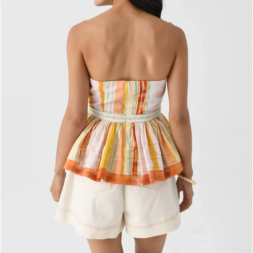 Hunter Bell Women’s Vera Top Abstract Stripe Size 2 - Image 4