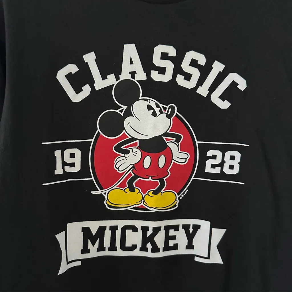 VINTAGE Classic MICKEY MOUSE Graphic T-Shirt DELTA PRO Weight Black Sz M Disney - Image 4