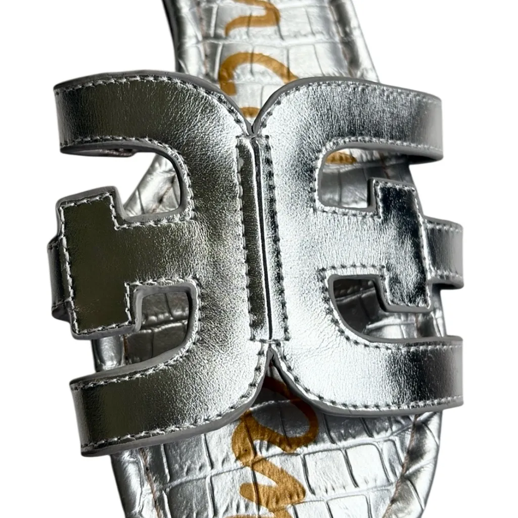 EUC Sam Edelman Leather Bay Sandals Silver Size 6.5 - Image 2