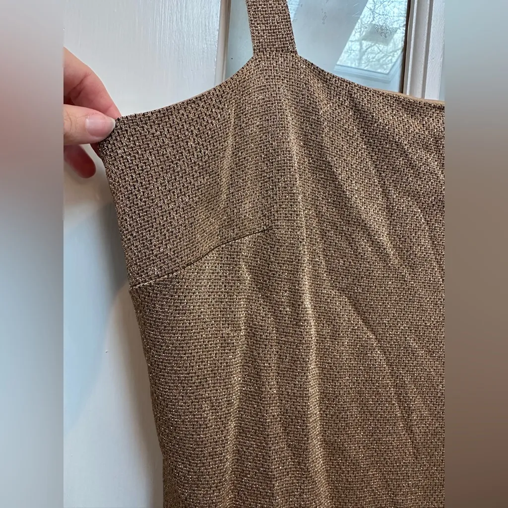 Vintage Alex Evenings Y2K Chic Elegant Gold Sleeveless Party Dress Plus Size 16W - Image 3