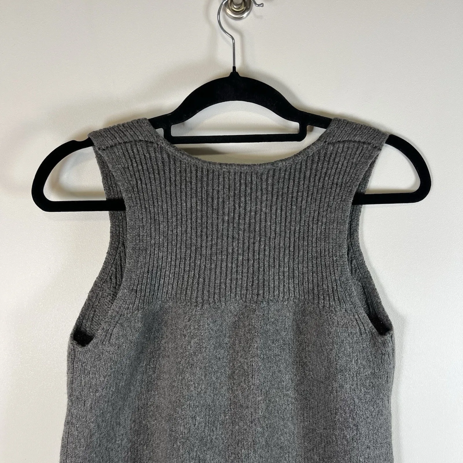 Vince Womens Sweater Dress Medium Gray Wool Blend Lagenlook Minimalist‎ Designer - Image 6