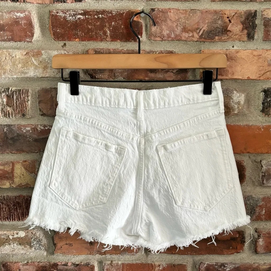 Abercrombie White Mom Jean Denim Cut Off Shorts - Image 5