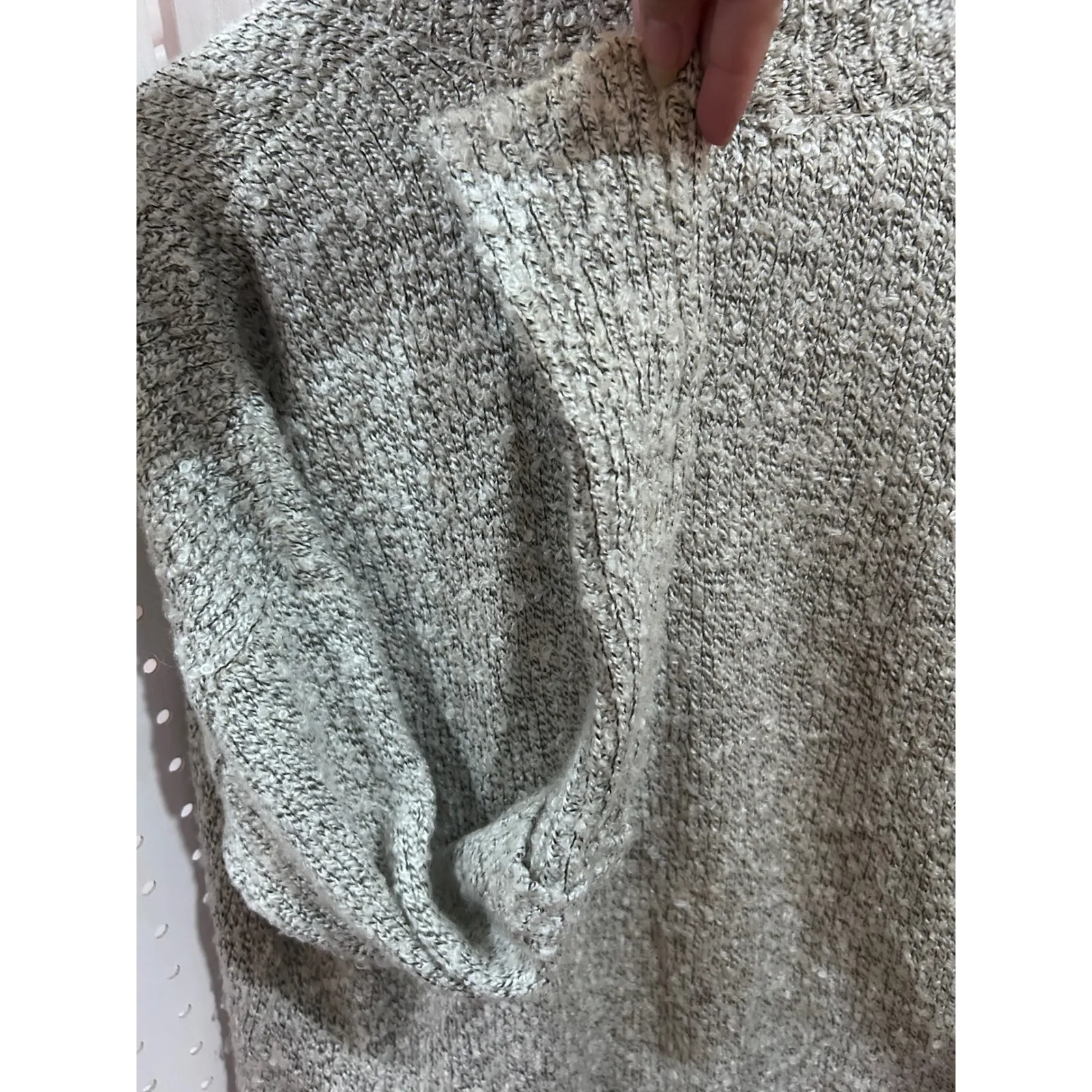 BCBGeneration Heathered Knit Open Front Cardigan Sweater M L Grey Pockets Soft - Image 6