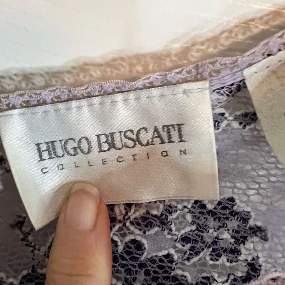 Vintage 90s Hugo Buscati‎ Womens Lace Stretch Mini Dress Mob Wife USA Made - Image 6