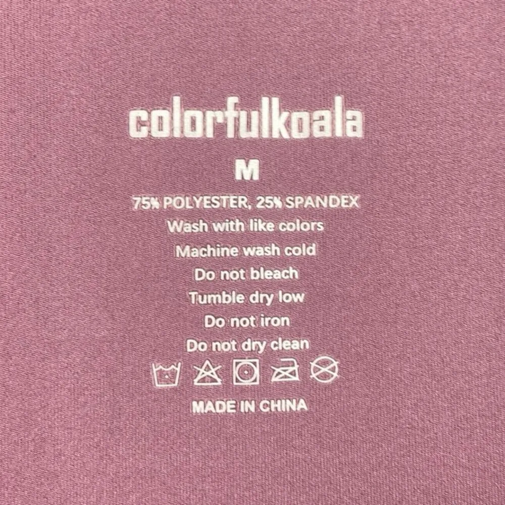 Colorfulkoala Purple Mid-rise Activewear Pockets Workout Yoga Biker Shorts Sz M - Image 3