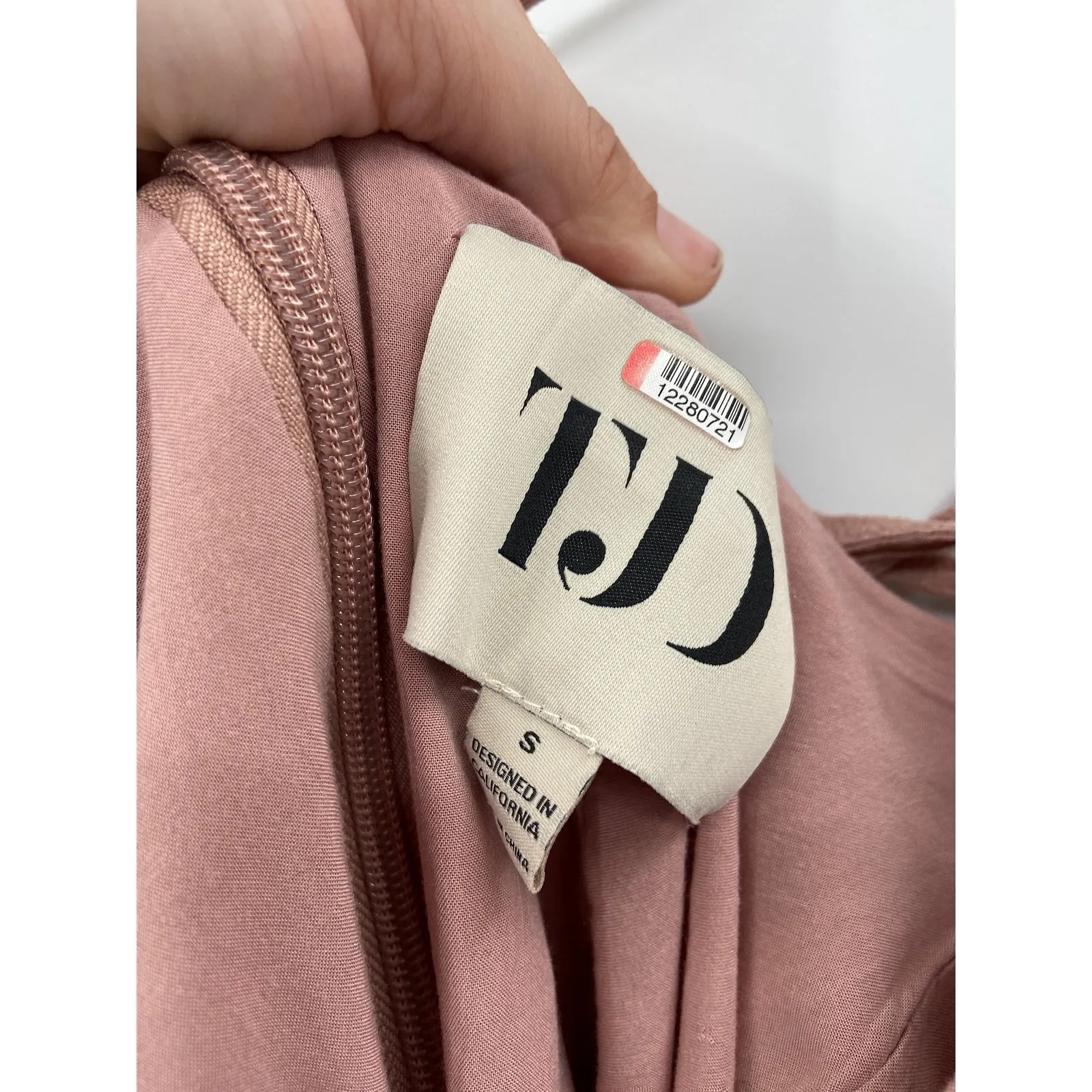 The Jetset Diaries Light My Fire Nude Pink Ruffled V-Neck Gown Size Small - Image 6