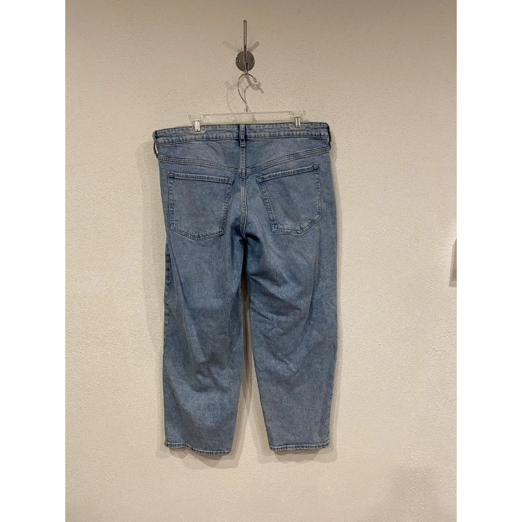 Old Navy O.G. Loose Jeans Womens 14P Blue Light Wash Low Rise Straight Denim - Image 5