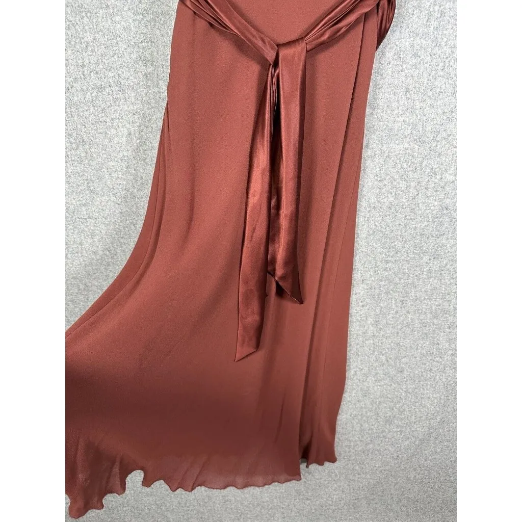 NWT Vintage 90s Y2K Nicole Miller Womens Dress Size 8 Silk Brown Prom Cocktail - Image 15