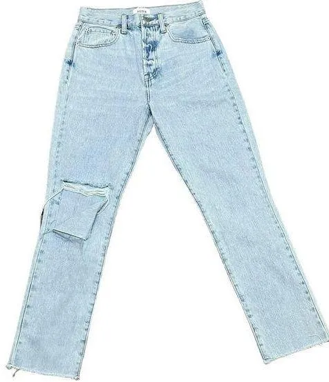 Presley High Rise Straight Leg Distressed Jeans in Light Wash Size 26 - Image 1