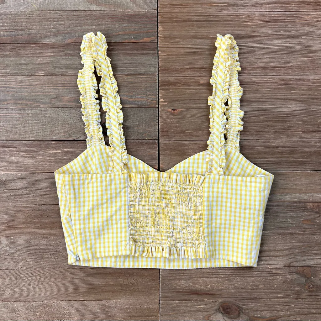 ZARA  Gingham Crop Top - Image 7