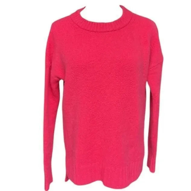 J. Crew Women's Oversized Crewneck Sweater Pink in Merino Wool‎ Alpaca Blend XSS - Image 2