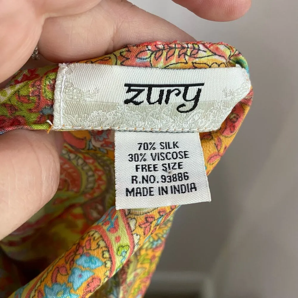 Zury Bohemian Silk Blend Bell Sleeve And Wide Leg Front Tie Jumpsuit Size M Yellow Size M - Image 9