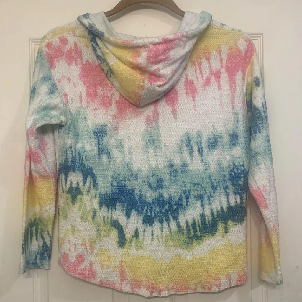 Southern Spirit Tie Dye Hooded Large Pullover Hoodie. 2471 Blue - Image 6