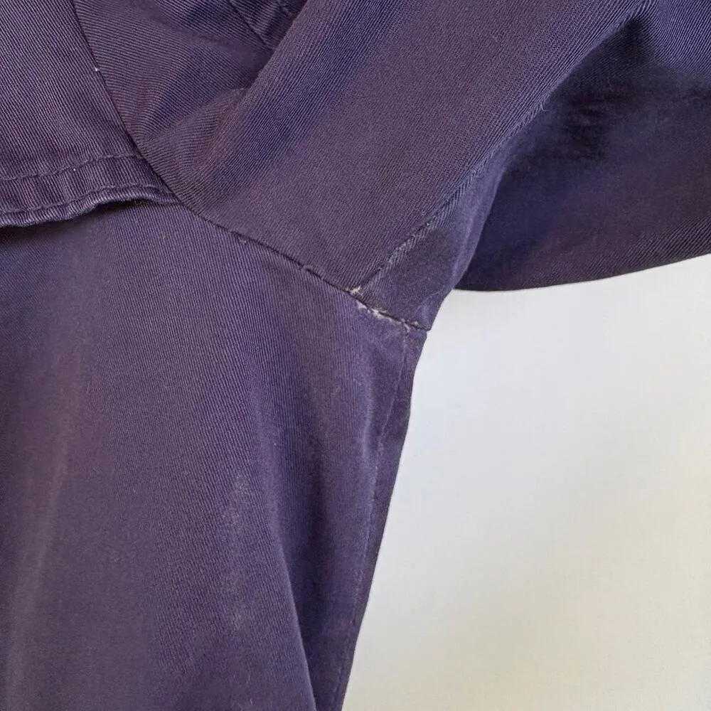 Zara Basic Navy Long Trench Coat Double Breasted Belted Classic Jacket Small - Image 11