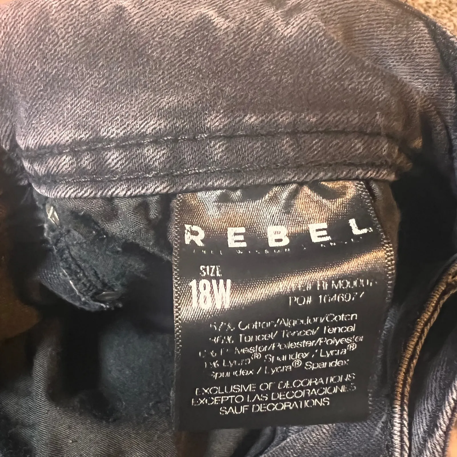 Rebel Wilson The Minx Skinny Jeans Studded Dark Wash‎ Women's Size 18W Black - Image 5