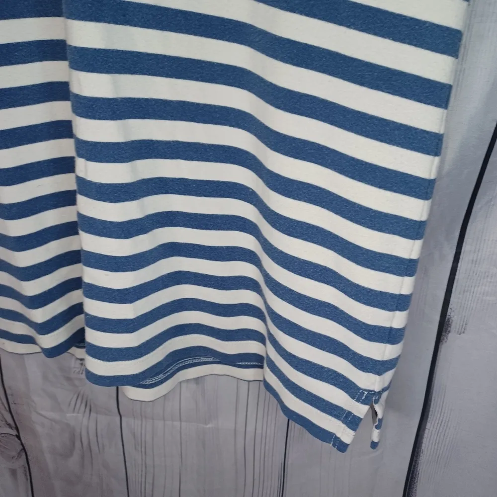 LRL Lauren Jeans Co. Striped Blue and White Striped Hooded Dress - Image 6
