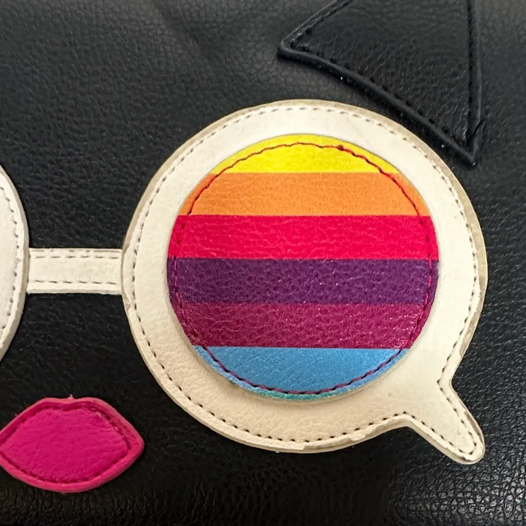 Betsey Johnson Black Crossbody Bag with Rainbow Accents - Image 3