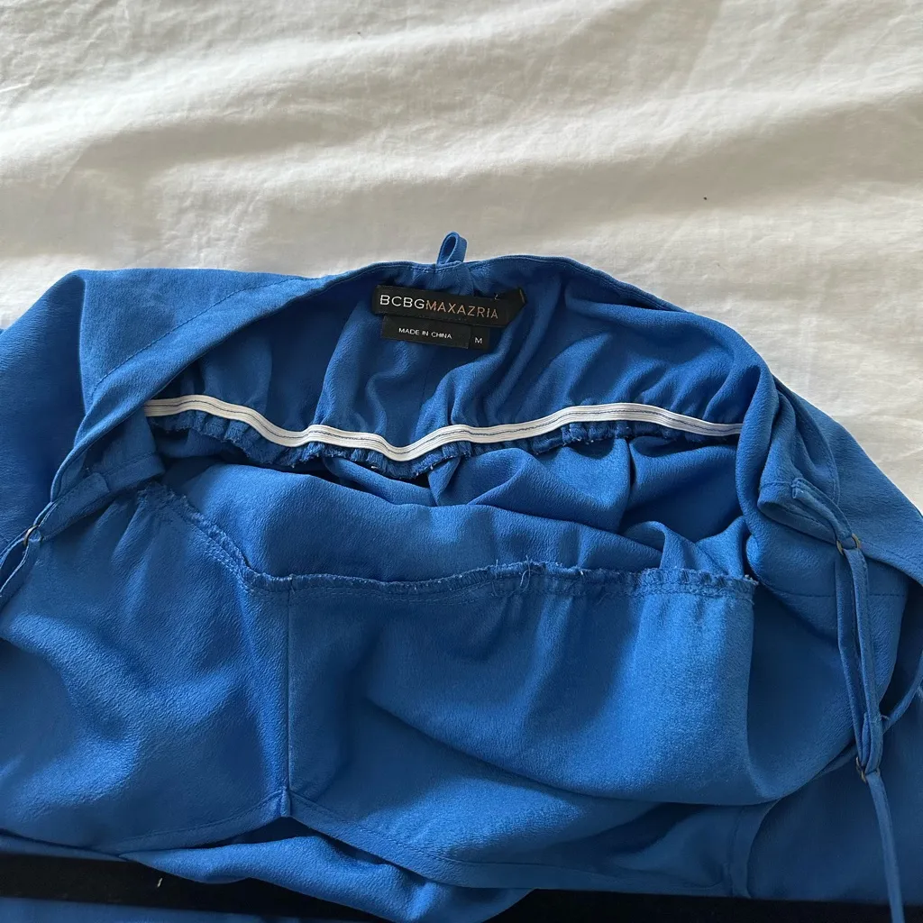 BCBGMaxAzria Summer Beach Tier Maxi Dress Royal Blue - Image 4