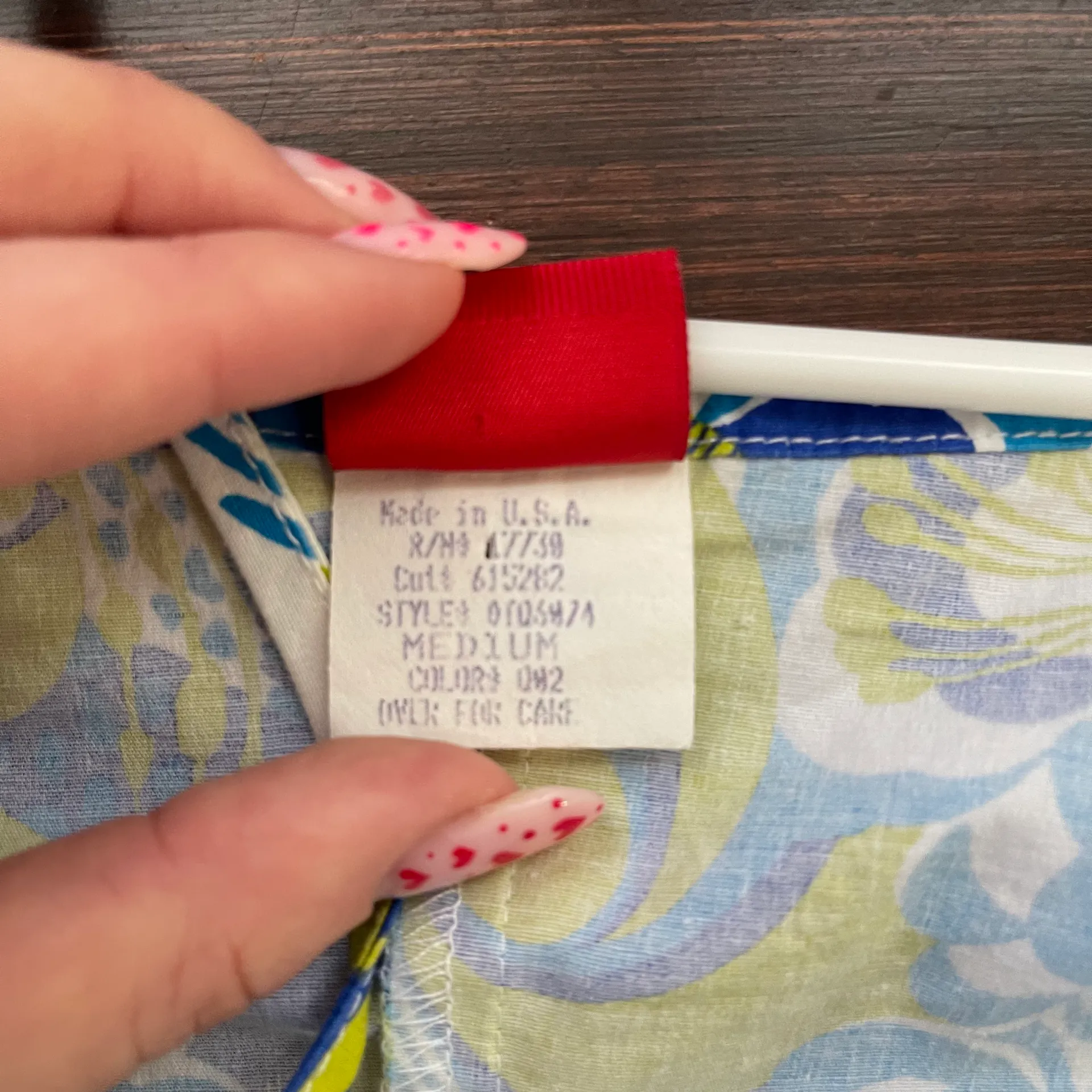 Y2K Floral Retro Blue and Green Pattern Mini Sundress Size M - Image 5