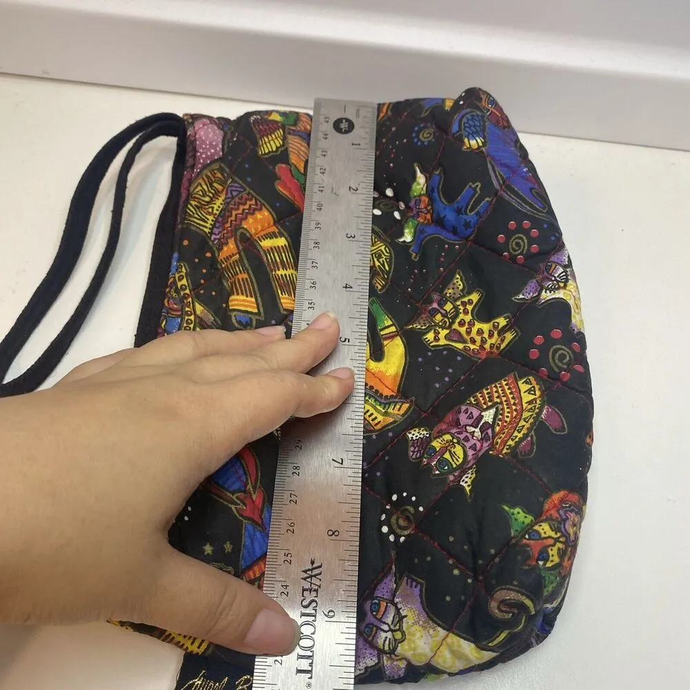 laurel burch quilted wristlet flying cats Black - Image 9
