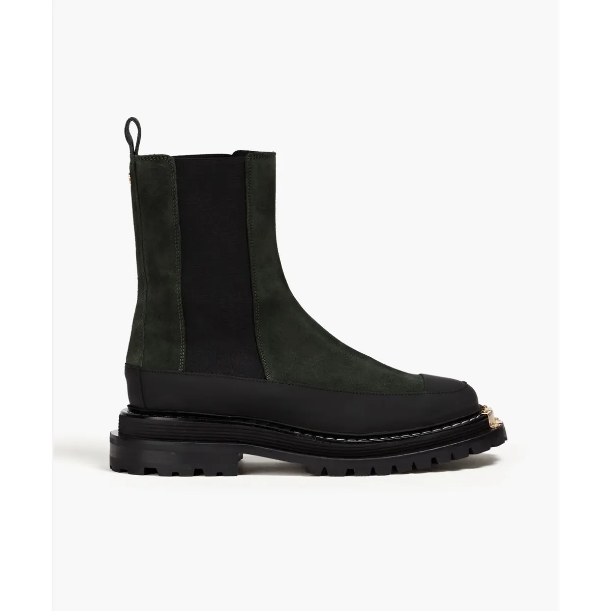 NEW Sandro Liam Chelsea Boot Green Leather Size 37 - Image 3