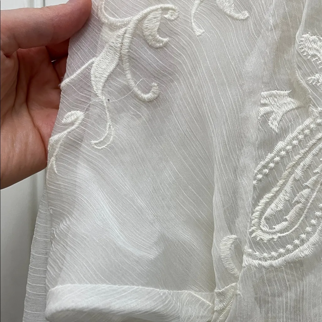 Anthropologie Beyond Vintage Paisley Embroidered Shawl Cover Up - Image 3