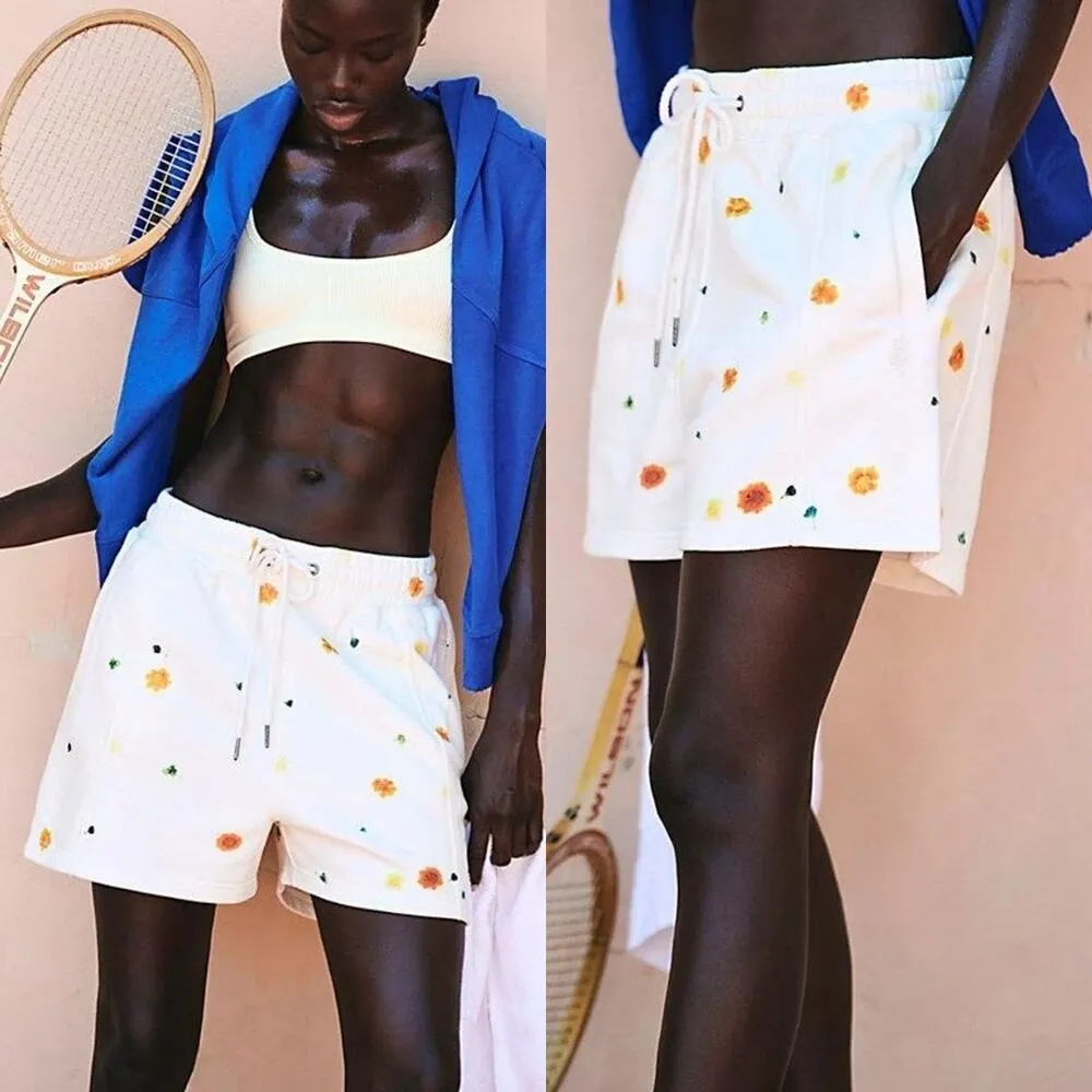 NEW Free People FP Movement x DYEKWEEN Sprint To The Finish Printed Shorts Large - Image 2